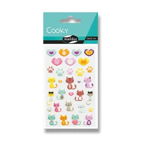 Aufkleber Maildor 3D Cookies Katzen und Herzen